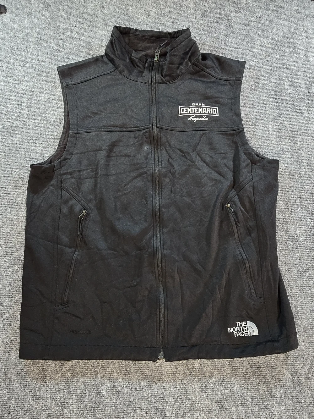 The North Face WindWall Vest Mens M Black Full Zip Softshell Logo Outdoor
